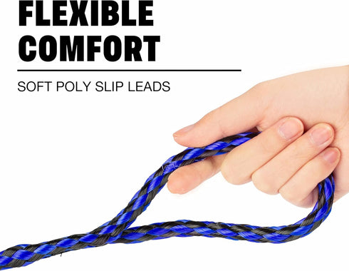 Downtown Pet Supply 6 Pack Braided Poly Slip Lead Dog Leash, 5' Long, Durable Universal Slip Leash for Groomers &