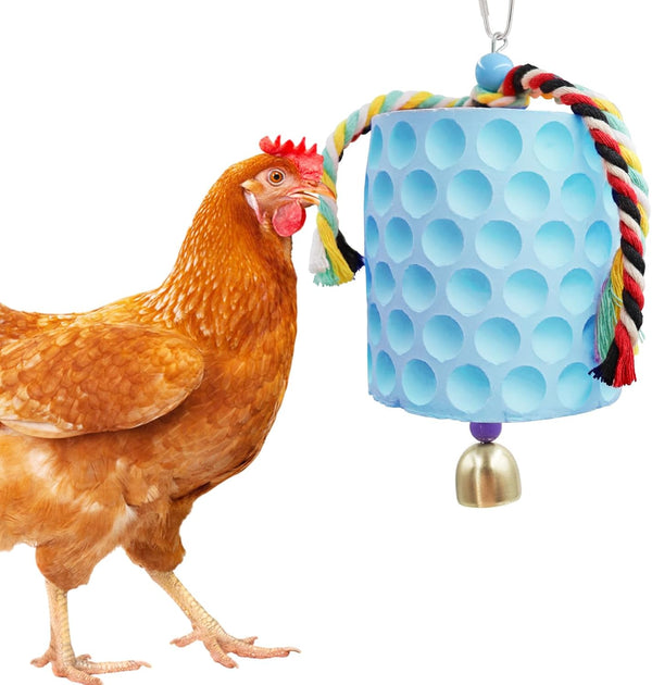 MinrzPet Chicken Coop Accessories, Chicken Beak Grinding Calcium Stone with Bell, Chicken Toys