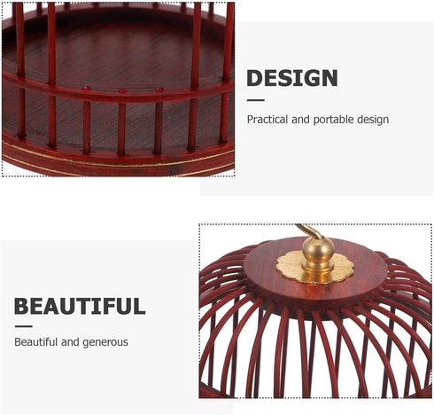 PRETYZOOM Vintage Pet Cage, Garden Insert Shelter, Hanging Cage for Hamster Habitat, Wooden Metal Container