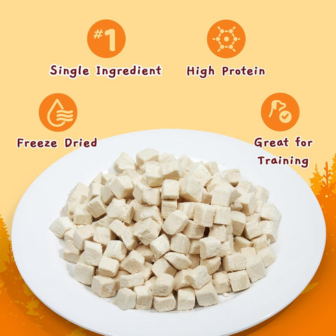 10.58 oz Jungle Calling Freeze Dried Chicken Cat & Dog Treats, Single Ingredient Chicken Bites for Cats & Dogs, High