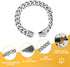 BAOBOTE 19mm Silver Chain Dog Collar, Luxurious Silver Cuban Link with Secure Snap Buckle for Large Pitbulls (12"
