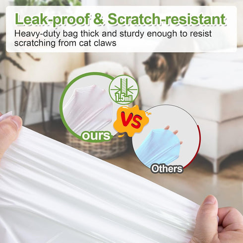 120 Pack 21.7" 11.8" Cat Litter Box Liners for PET KIT Pura MAX & X, Extra Thick Heavy Duty Drawstring Self-Cleaning