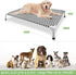 Elevated Outdoor Dog Bed, Updated Raised Pet Cot, Indoor Durable with No-Slip Rubber Feet, Fits up to 100lbs, Gray, L