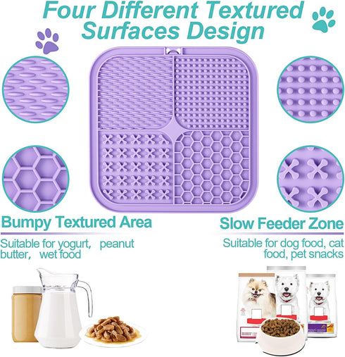 LUKITO 3PCS Licking Mat for Dogs & Cats, Suction Cups, Peanut Butter Lick Pads for Anxiety Relief and Training