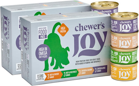 Chewer's Joy Wet Dog Food Small Breed Variety Pack High-Protein, Natural Pate