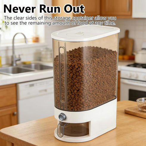 Pet Food Storage Container with Lid & Scooper Press to Dispense Clear Airtight Cat Food Storage Container Dog Food