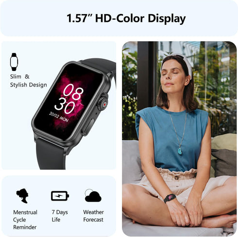 FITVII Nexa Fitness Tracker, Smart Watch with Blood Pressure, Blood Oxygen, 24/7 Heart Rate Monitor, Step Counter