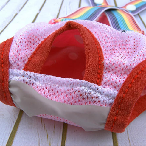Sinknap Dog Sanitary Diaper Polka Dot Striped Female Dog Sanitary Panties Cute Compatible with Outdoor Polka Dot Pink