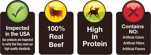 Cadet Beef Sticks Dog Treats - Long-Lasting, Healthy & Natural Beef Esophagus Treats for Small & Large Dogs, 12 oz.