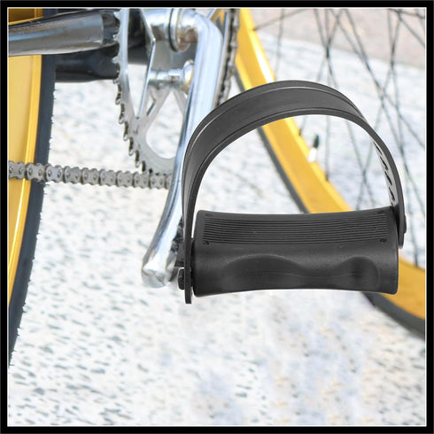 1 1/2 Inch 12.7mm Pair Exercise Bike Pedals with Straps Spindle Cycling Parts Spindle Black Durable Material