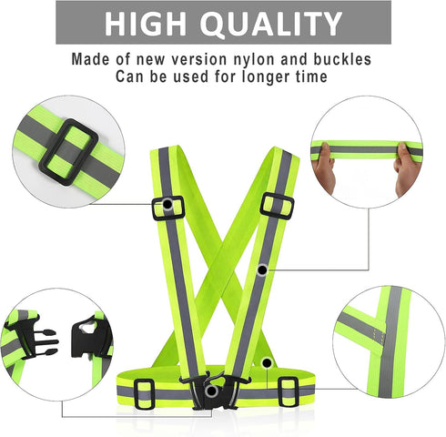 Reflective Running Vest - High Visibility Reflector Vest with Safety Straps