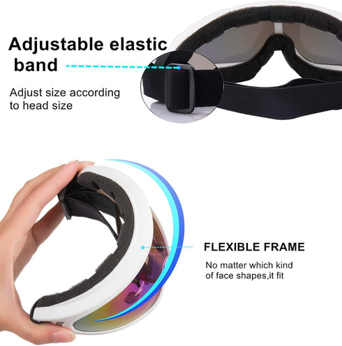 Ski Goggles Pack of 2 - Snowboard Motorcycle Glasses for Boys Girls Youth Men Women