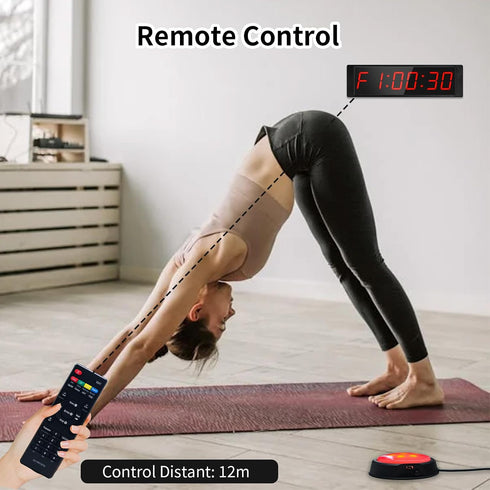 Countdown 12/24H Gym Timer Portable Gym Clock with Start/Stop Button,Interval Timers Stopwatch Timer Remote Control