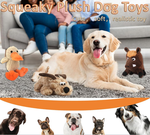 Soft Stuffed Duck Squishy Toy, Plush Squeaky Toy for Dogs, Puppy Toys