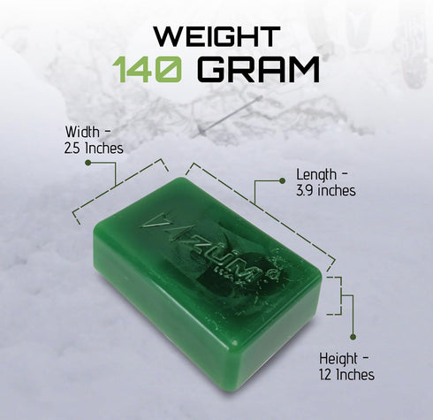 ZUMWax Iron-On Ski/Snowboard/Nordic/Cross-Country Wax, 140g, Made in USA, PFAS-free, 100% hydrocarbon wax.