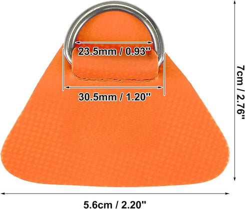 X AUTOHAUX 4 Pcs D Ring Patch PVC Stainless Steel Triangle Shape D Ring Pad for Inflatable Boat, Kayak, Canoe Deck