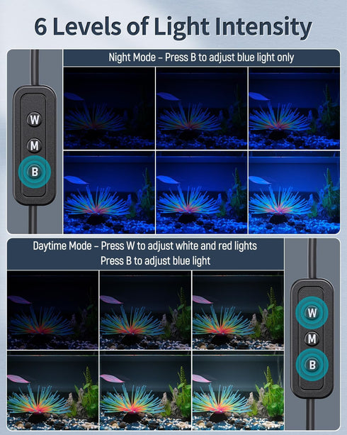 Pawfly12W Aquarium LED Light for 18 to 24 Inch Fish Tanks, Extendable with Full Spectrum Lights