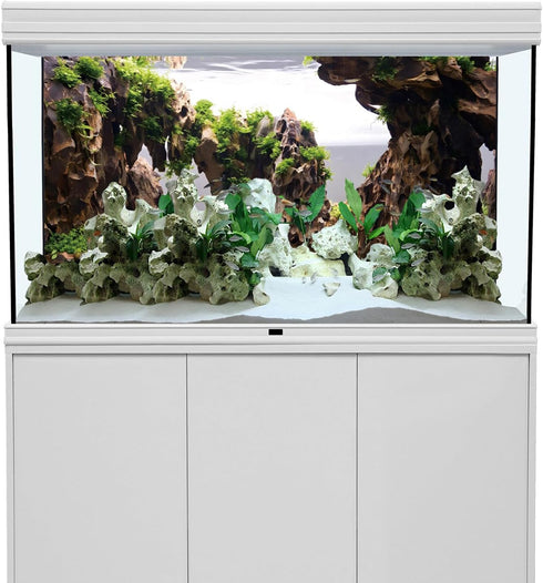 AWERT 36x24 inches Vinyl Background, Viewing Stone Fish Tank Background, Aquatic Plant River Bed & Lake Aquarium
