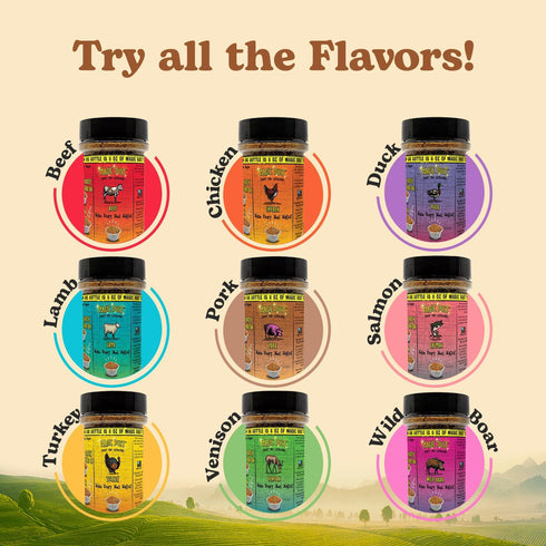 8 Wild Meadow Farms - Magic Dust Pork Jerky Topper, Single Protein Pet Food Topper for Dogs & Cats, Enhance Flavor