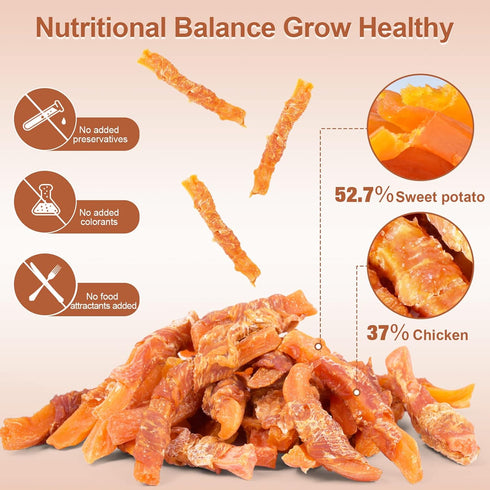 2lb Soft Dog Treats Chicken Sweet Potato Sticks Puppy Easy to Digest Training Snacks Chicken Wrapped Sweet Potato