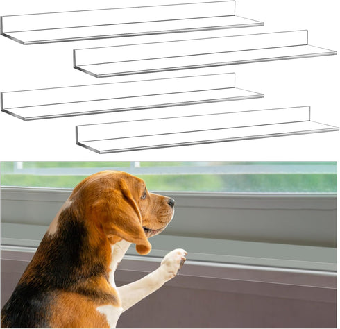 2 Set 4 Pcs Per Set 29.5'' x 3.25'' Clear Window Sill Protector Against Dog Cat Scratching