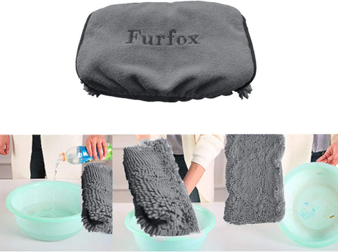 Absorbent Dog Towel, Microfiber Quick Drying Towel with Hand Pockets for Medium Large Dogs, 35 x 15 inches