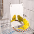 BWOGUE 7 Inch Bird Mirror with Rope Perch, Cockatiel Mirror for Cage Bird Toys, Swing Parrot Cage Toys