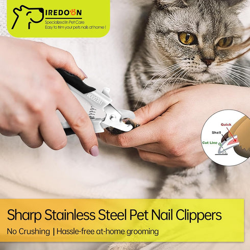 Trimmer, IREDOON Dog Nail Clippers and Ultra-Sharp Pet Nail Clippers with Nail File for Grooming - Dog Claw Care