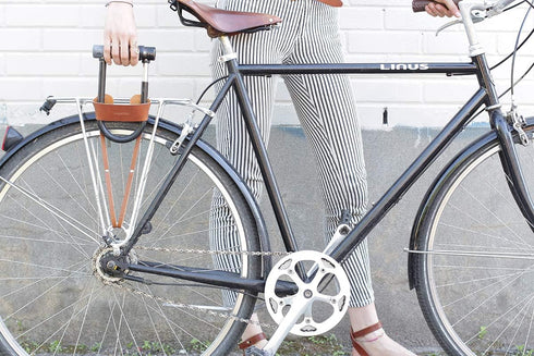 oopsmark U-Lock Holster for Kryptonite Bicycle Locks; Leather D-Lock Holder for Quiet Bike Ride