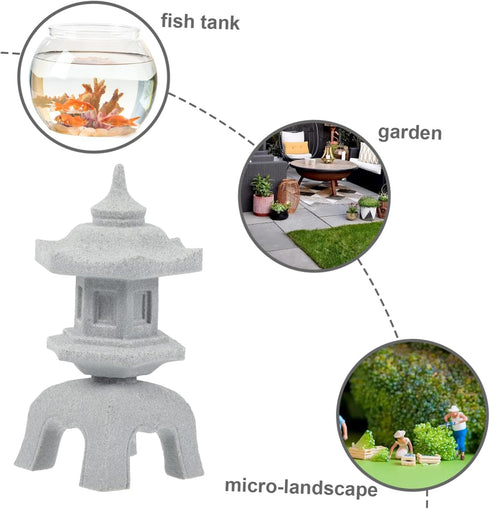 Micro Landscape Decoration Fish Tank Ornaments, Miniature Asian Decorations, Chinese Temple Statue, Zen Garden
