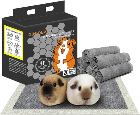 GINIDEAR Guinea Pig Bedding, Disposable Guinea Pig Cage Liners, Charcoal Odor Controlling Absorbent