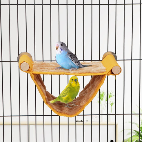 Wontee Hamster Plush Hammock - Bird Hanging Bed Nest for Small Pets, Yellow, S