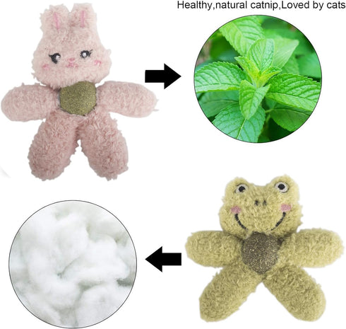 Gavpepy Plush Catnip Toys for Indoor Cats, Interactive Kitten Chew Toys for Teething & Dental Care, Durable Nylon