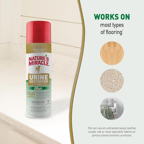Nature's Miracle 17.5 oz Urine Destroyer Plus for Cats, Enzymatic Formula for Severe Cat Urine Stains