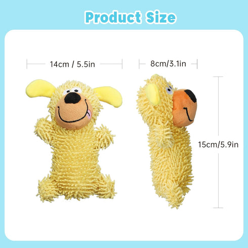 2PCS Squeaky Dog Toys, Squeaky Dog Chew Toys Bear Plush Dog Toys to Keep Them Busy, Built-in a Squeaker Interactive