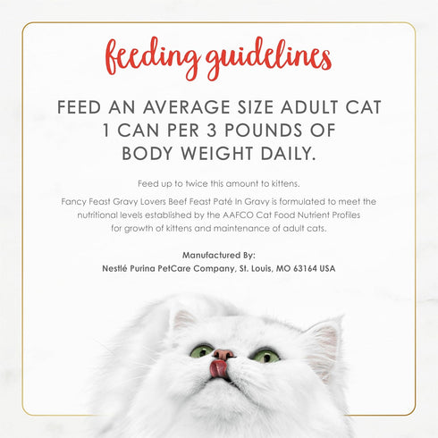 (Pack 24) 3 oz. Purina Fancy Feast Gravy Lovers Beef Feast Pate in Wet Cat Food Gravy - of Cans