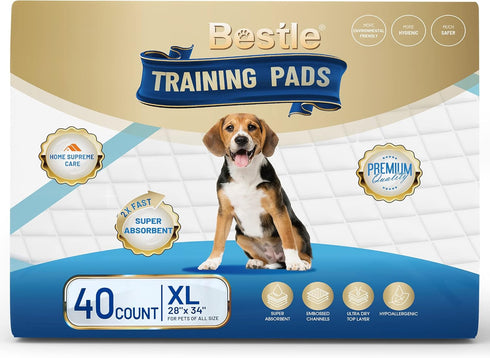 28"x34" -40 Count BESTLE Extra Large Pet Training and Puppy Pads Pee Pads for Dogs Super Absorbent & Leak-Proof