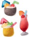 FRINGE STUDIO Pet Toy, Small Dog Toy Set, Tropical Drinks, 3 Pieces