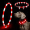 HIGO Light Up Dog Collar - Lightweight USB Rechargeable LED Collar for Dogs and Cats Walking at Night (Red-Silicone)