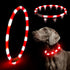 HIGO Light Up Dog Collar - Lightweight USB Rechargeable LED Collar for Dogs and Cats Walking at Night (Red-Silicone)