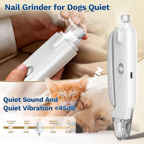 Catpick care 2-in-1 Over-Trimming, Dog & Cat Nail Clipper with Grinder - Dual Highlight LED Reduce Long Battery