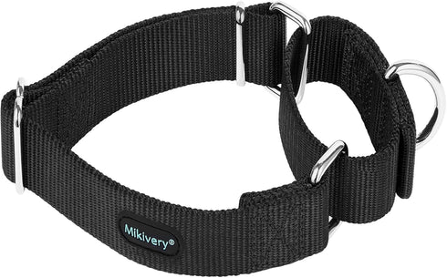 Martingale Dog Collar, Adjustable Nylon with Safety Training, Comfortable Metal Buckle for Small Medium Large Dogs