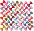 100pcs Handmade Yorkie Dog Hair Grooming Bows, 1.37x0.98 inch, Mix Puppy Dog Bowknot for Small Dogs Cats