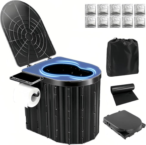 UOPBYEA Portable Camping Toilet for Adults With Urine Gel & Leak-Proof Bags and