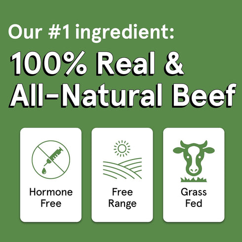 Real Meat Dog Treats - Two 12oz Bags of Air-Dried Beef Jerky for Dogs, Grain-Free, High Protein Treats