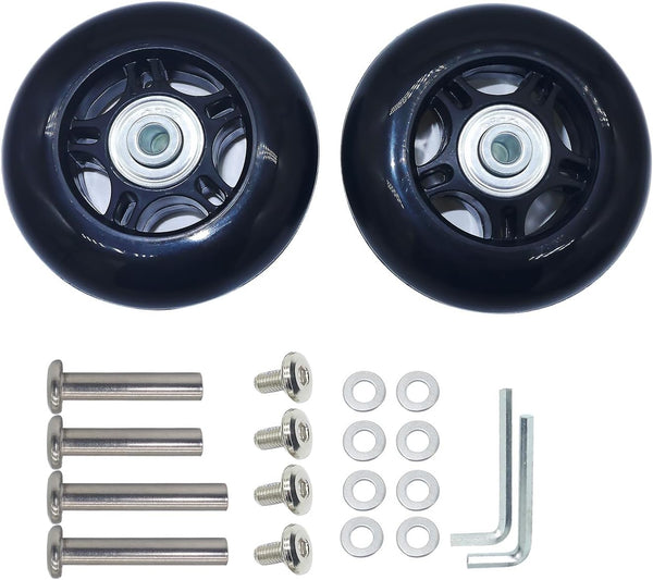 Mute Wear-resistant Luggage Suitcase Replacement Wheels Kit, Inline Outdoor Skate Replacement Wheels (2.95" x 0.94")