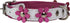 Real Leather Daisy Flowers Dog Collar, White/Pink, 8.75"-10.5" Neck
