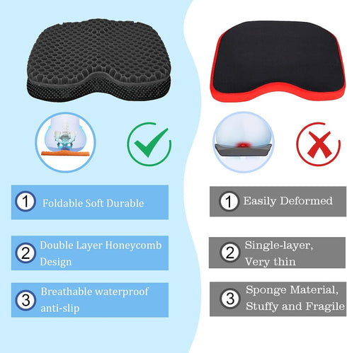 NEW-Vi Anti-Slip Kayak Seat Cushion - Waterproof Thicken Gel Pad for Sit in Kayak Chair Accessories