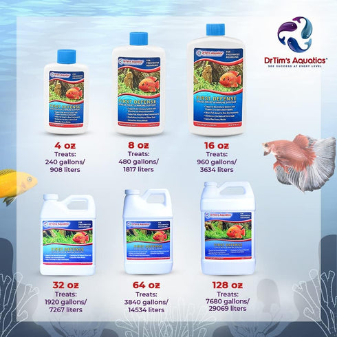 DrTim's Aquatics First Defense 32oz for Freshwater Aquariums – Stress Relief & Immune Support with Vitamins &