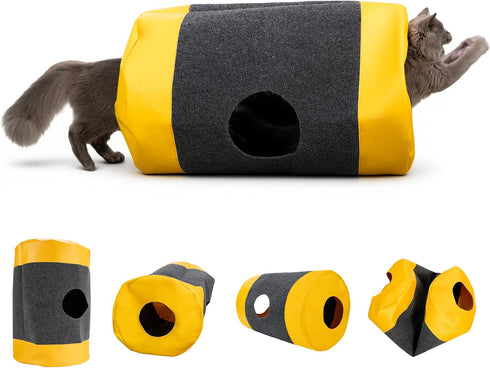 Cat Play Bag Collapsible Cat Tunnel Activity Center Mat Play Rug Cats
